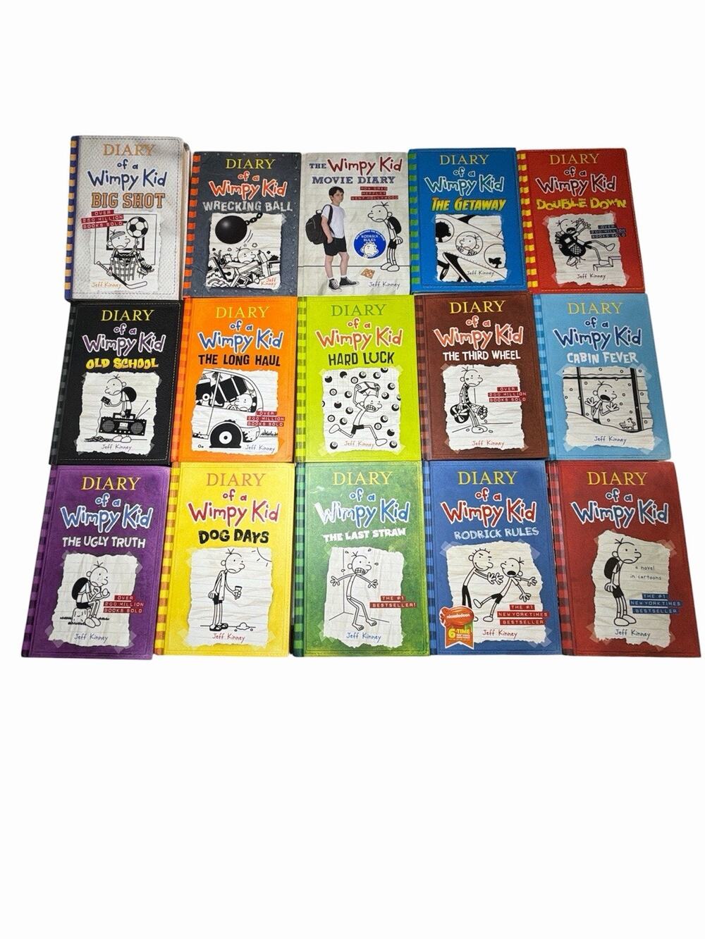 Lot of 15 Diary Of A Wimpy Kid Jeff Kinney HC Hardcover Books (Vol 1-12 + 3 )